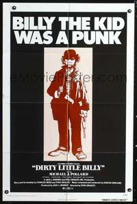 h263 DIRTY LITTLE BILLY one-sheet movie poster '72 Michael J. Pollard as Billy the Kid!