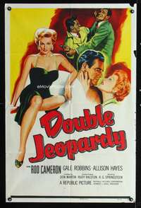 h268 DOUBLE JEOPARDY one-sheet movie poster '55 super sexy bad Allison Hayes!