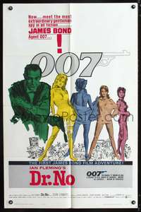 h275 DR. NO white smoke 1sh '62 Sean Connery is the most extraordinary gentleman spy James Bond 007