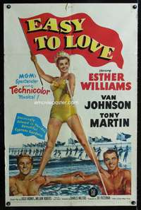 h288 EASY TO LOVE one-sheet movie poster '53 sexy swimmer Esther Williams, Van Johnson