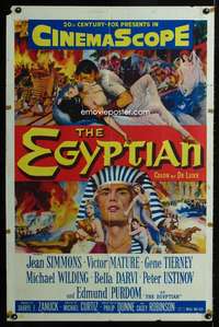 h293 EGYPTIAN one-sheet movie poster '54 Jean Simmons, Victor Mature, Gene Tierney