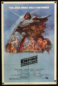 h303 EMPIRE STRIKES BACK style B 1sh movie poster '80 George Lucas, Tom Jung art!