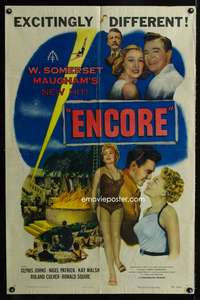 h304 ENCORE one-sheet movie poster '52 W. Somerset Maugham, Glynis Johns, English!