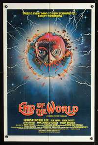 h305 END OF THE WORLD one-sheet movie poster '77 wild science fiction art!