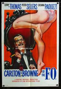 h184 CARLTON-BROWNE OF THE F.O. English one-sheet movie poster '59 Terry-Thomas, Peter Sellers