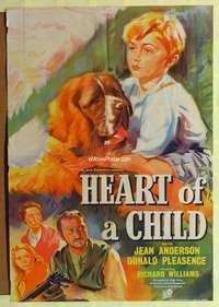 h393 HEART OF A CHILD English one-sheet movie poster '58 great boy-and-his-dog artwork!