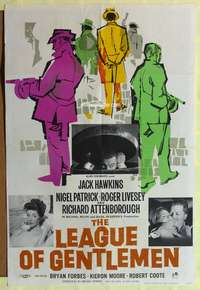 h448 LEAGUE OF GENTLEMEN English one-sheet movie poster '59 gangster Jack Hawkins!