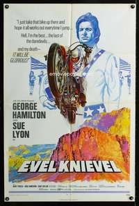 h314 EVEL KNIEVEL one-sheet movie poster '71 George Hamilton is THE daredevil by Joseph Smith