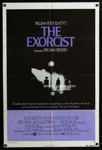 h317 EXORCIST one-sheet movie poster '74 William Friedkin, Max Von Sydow, classic horror!