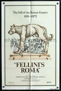 h322 FELLINI'S ROMA one-sheet movie poster '72 Italian Federico classic, wild artwork!