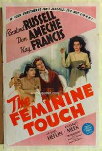 h323 FEMININE TOUCH style D one-sheet movie poster '41 Rosalind Russell, Don Ameche, Kay Francis