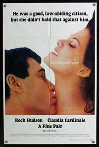 h326 FINE PAIR one-sheet movie poster '69 Rock Hudson, Claudia Cardinale