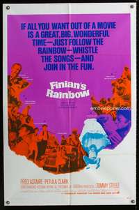h327 FINIAN'S RAINBOW one-sheet movie poster '68 Fred Astaire, Francis Ford Coppola