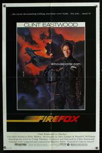 h330 FIREFOX one-sheet movie poster '82 cool C.D. de Mar art of Clint Eastwood!