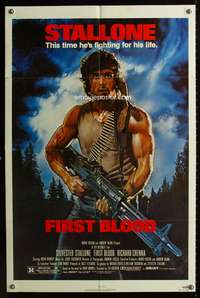 h331 FIRST BLOOD one-sheet movie poster '82 artwork of Sylvester Stallone as Rambo by Drew Struzan!