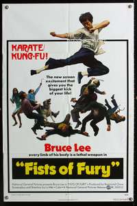 h337 FISTS OF FURY one-sheet movie poster '73 Bruce Lee, kung fu!
