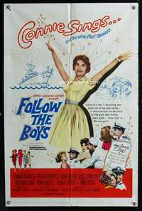 h351 FOLLOW THE BOYS one-sheet movie poster '63 Connie Francis sings!