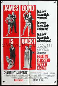 h360 FROM RUSSIA WITH LOVE style B one-sheet movie poster '64 Sean Connery is James Bond!