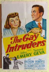 h366 GAY INTRUDERS one-sheet movie poster '48 Tamara Geva, John Emery