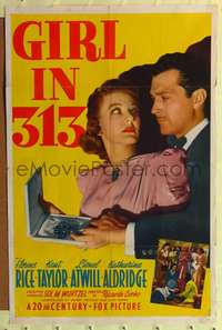 h370 GIRL IN 313 one-sheet movie poster '40 Lionel Atwill, Florence Rice