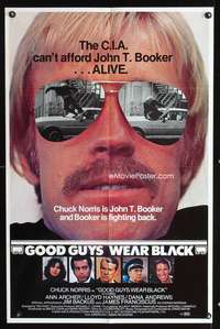 h381 GOOD GUYS WEAR BLACK one-sheet movie poster '77 tough Chuck Norris!