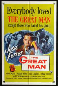 h383 GREAT MAN one-sheet movie poster '57 Jose Ferrer, Julie London