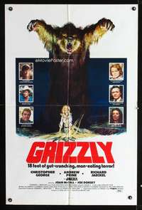 h385 GRIZZLY one-sheet movie poster '76 man-eating grizzly bear art by Neal Adams!