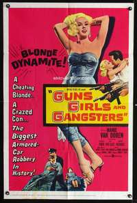 h386 GUNS, GIRLS & GANGSTERS one-sheet movie poster '59 sexiest bad Mamie Van Doren!