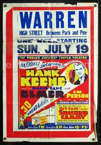 h388 HANK KEENE & HIS RADIO GANG one-sheet movie poster c25 Sunshine Sammy