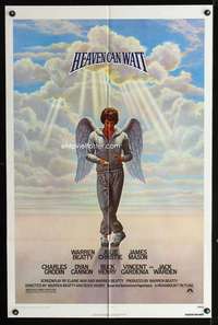 h395 HEAVEN CAN WAIT one-sheet movie poster '78 Warren Beatty, football!