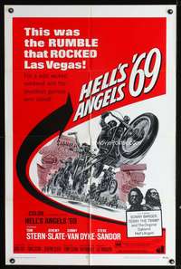 h401 HELL'S ANGELS '69 one-sheet movie poster '69 bikers that rocked Las Vegas!