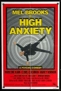 h408 HIGH ANXIETY one-sheet movie poster '77 Mel Brooks Vertigo spoof!