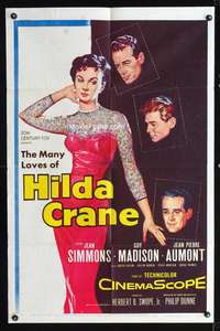 h414 HILDA CRANE one-sheet movie poster '56 sexy art of Jean Simmons!
