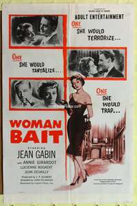 h428 INSPECTOR MAIGRET one-sheet movie poster R59 Jean Gabin, bad Annie Girardot, Woman Bait!