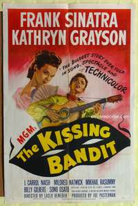 h442 KISSING BANDIT one-sheet movie poster '48 Frank Sinatra with guitar, Kathryn Grayson