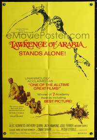 h447 LAWRENCE OF ARABIA one-sheet movie poster R71 David Lean classic!