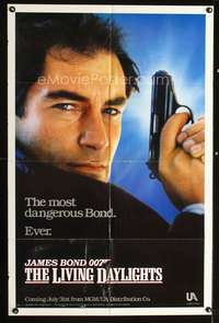 h457 LIVING DAYLIGHTS teaser one-sheet movie poster '86 Timothy Dalton as James Bond!