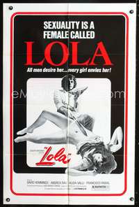 h459 LOLA one-sheet movie poster '74 sexuality is a female called Lola!