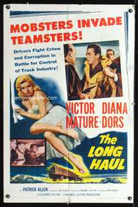 h461 LONG HAUL one-sheet movie poster '57 Victor Mature, super sexy Diana Dors!
