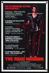 h468 MAD MAX 2: THE ROAD WARRIOR style B reviews one-sheet poster '81 Mel Gibson, Mad Max returns!