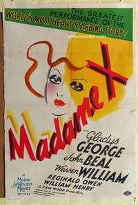 h469 MADAME X style C one-sheet movie poster '37 cool artwork of Gladys George!
