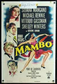 h476 MAMBO one-sheet movie poster '54 Michael Rennie, sexy dancer Silvana Mangano!