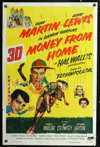 h501 MONEY FROM HOME one-sheet movie poster '54 3-D Dean Martin & Jerry Lewis!