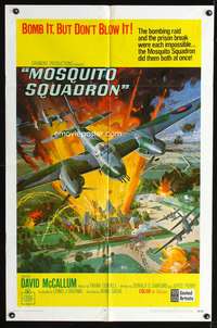 h507 MOSQUITO SQUADRON one-sheet movie poster '69 David McCallum, cool Bob McCall airplane art!