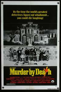 h510 MURDER BY DEATH one-sheet movie poster '76 Charles Addams artwork!