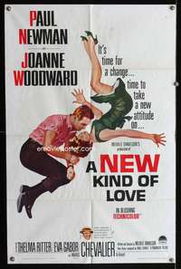 h524 NEW KIND OF LOVE one-sheet movie poster '63 Paul Newman loves Joanne Woodward!