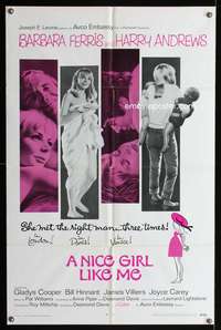 h529 NICE GIRL LIKE ME one-sheet movie poster '69 Barbara Ferris, Harry Andrews