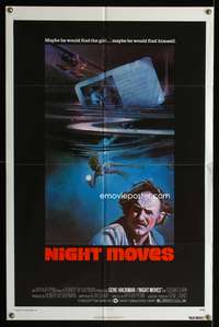 h532 NIGHT MOVES one-sheet movie poster '75 Gene Hackman, cool scuba artwork!