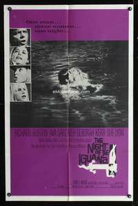 h535 NIGHT OF THE IGUANA one-sheet poster '64 Richard Burton, Ava Gardner, Sue Lyon, Deborah Kerr