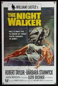 h536 NIGHT WALKER one-sheet movie poster '65 William Castle, Barbara Stanwyck, by Reynold Brown